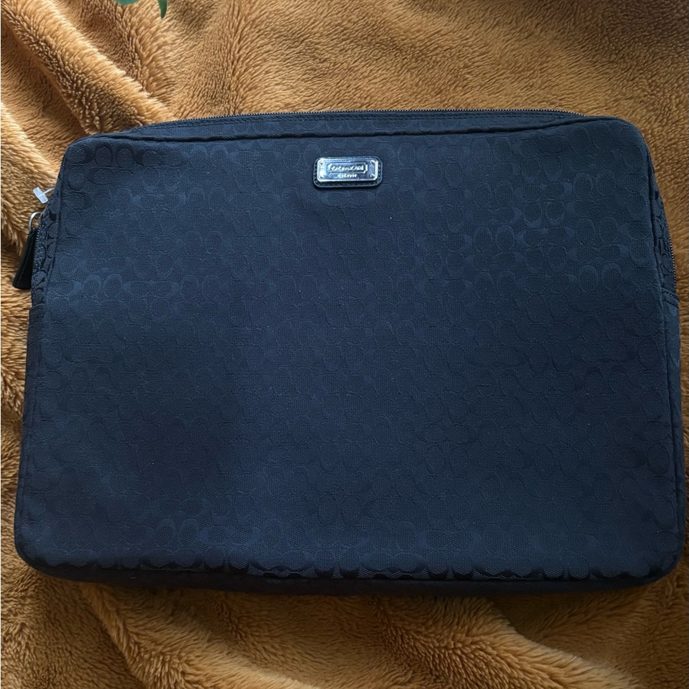 Coach Black Signature laptop case